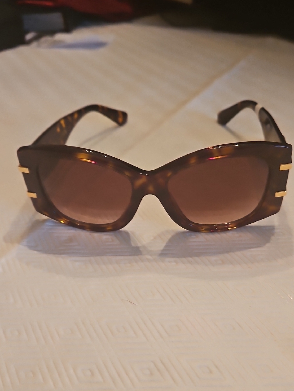 Dolce & Gabbana Tortoiseshell Brown Women's Sunglasses with Gold Accents